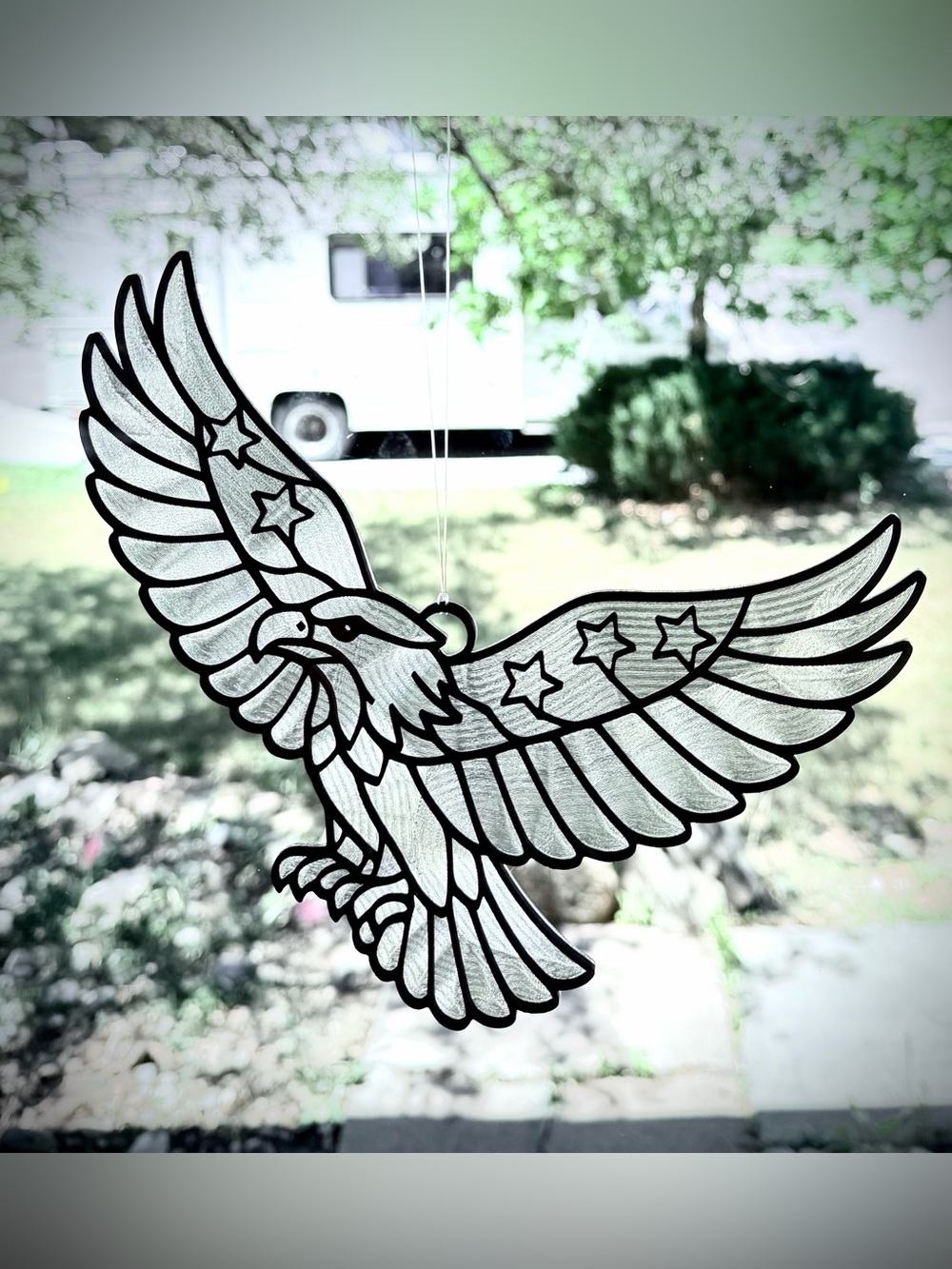 USA Eagle Suncatcher, Color Your Own Stained Glass Window Decor